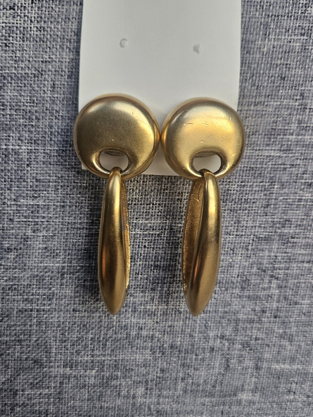 Vintage 80s Alfred Sung Gold-Tone Drop Clip-On Earrings